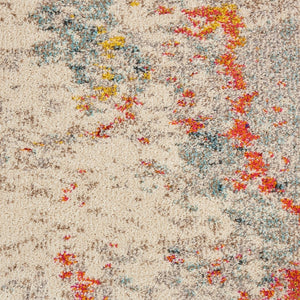 HomeRoots 9' Ivory Abstract Power Loom Area Rug - Modern Elegance for Living Spaces, Durable & Easy Care Design 9' X 12' 551454