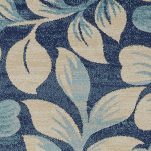 9x12 Floral Indoor Rug Blue Ivory Polypropylene Woven Traditional Living Room