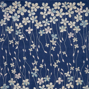 Homeroots 6' Navy Blue And Ivory Floral Area Rug - Durable, Stain Resistant, Ideal For Kids And Pets, 72x108" 9' X 12' Polypropylene 551460