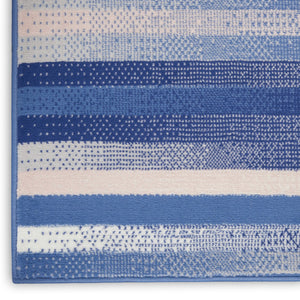 HomeRoots 8' Abstract Distressed Area Rug in Ivory, Tan, and Blue – Durable, Non-Skid, Stain-Resistant Design 8' X 12' 551462