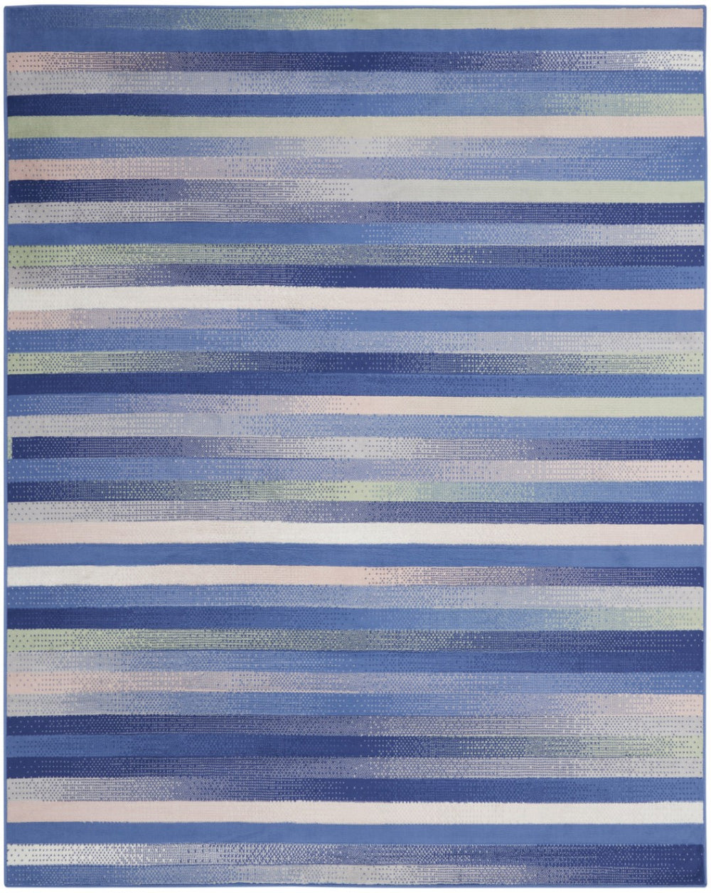 HomeRoots 8' Abstract Distressed Area Rug in Ivory, Tan, and Blue – Durable, Non-Skid, Stain-Resistant Design 8' X 12' 551462