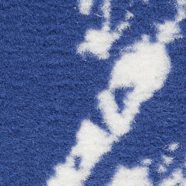 HomeRoots 7' Elegant Ivory and Navy Blue Floral Distressed Area Rug - Non-Skid, Stain-Resistant Comfort 8' X 12' 551467