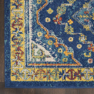 HomeRoots 8' Blue and Yellow Oriental Area Rug – Timeless Elegance, Durable Design for Living Spaces & More! 9' X 12' 551471