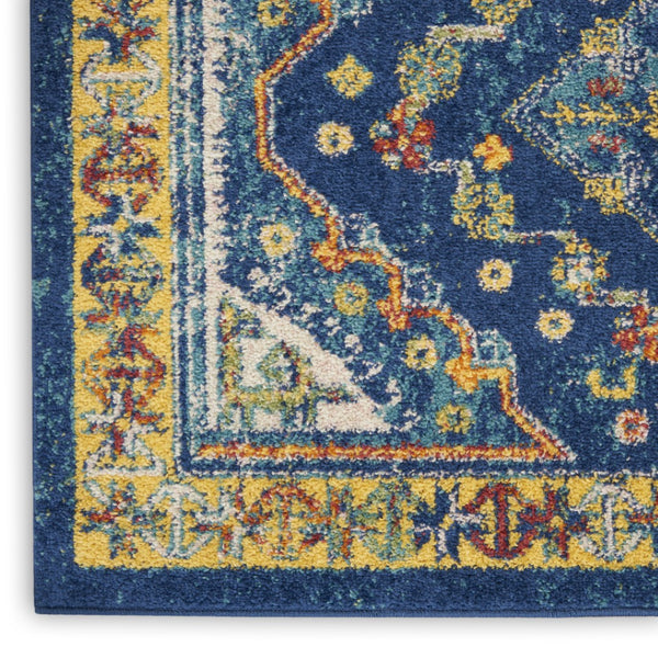 HomeRoots 8' Blue and Yellow Oriental Area Rug – Timeless Elegance, Durable Design for Living Spaces & More! 9' X 12' 551471