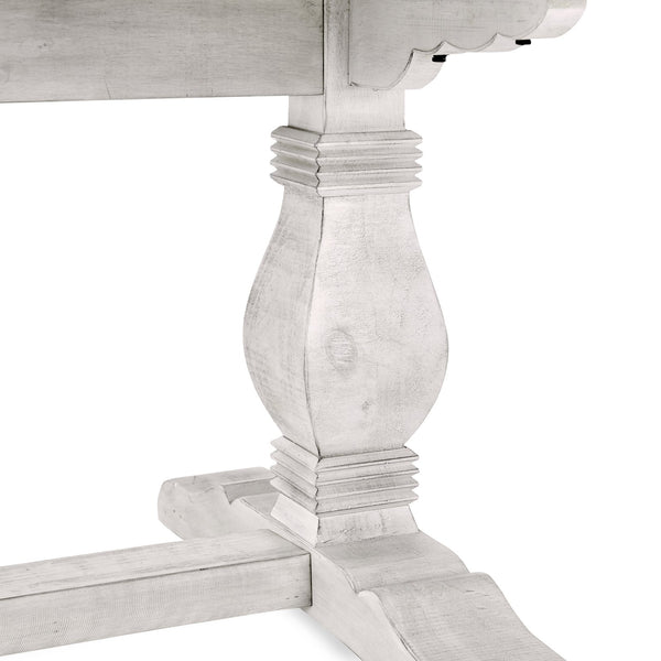 English Elm Caleb 78" Dining Table in Distressed Ivory Antique White - Handcrafted Solid Pine, Rustic Farmhouse Charm B2723S00002