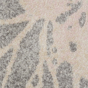 Homeroots 9' X 12' Gray And Pink Floral Area Rug - Stain Resistant, Durable, Perfect For Homes With Kids & Pets  Polypropylene 551483