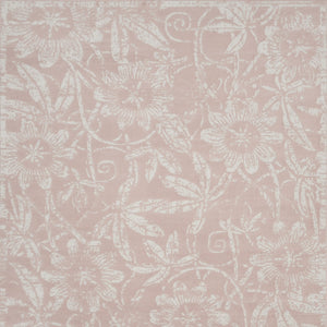 Homeroots 8' X 12' Pink And Ivory Floral Distressed Non Skid Area Rug  Polypropylene 551484