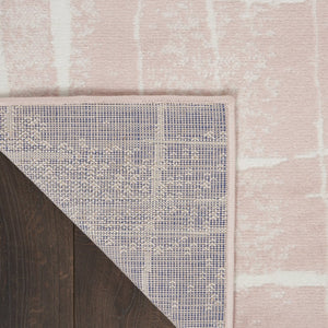 HomeRoots 6' Pink and Ivory Abstract Distressed Area Rug – Modern, Durable Design for Homes with Kids & Pets 8' X 12' 551485
