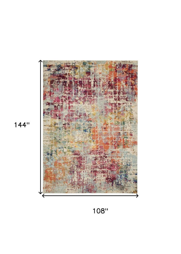 9 Foot by 12 Polypropylene Abstract Blush Area Rug for Living Room Bedroom
