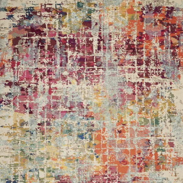 9 Foot by 12 Polypropylene Abstract Blush Area Rug for Living Room Bedroom