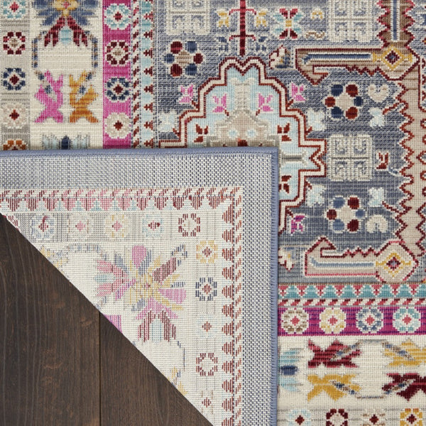 HomeRoots 9' Floral Distressed Area Rug in Ivory, Pink, and Gray – Soft, Stain-Resistant, Non-Skid Design for Homes 9' X 12' 551489
