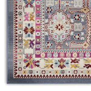 HomeRoots 9' Floral Distressed Area Rug in Ivory, Pink, and Gray – Soft, Stain-Resistant, Non-Skid Design for Homes 9' X 12' 551489