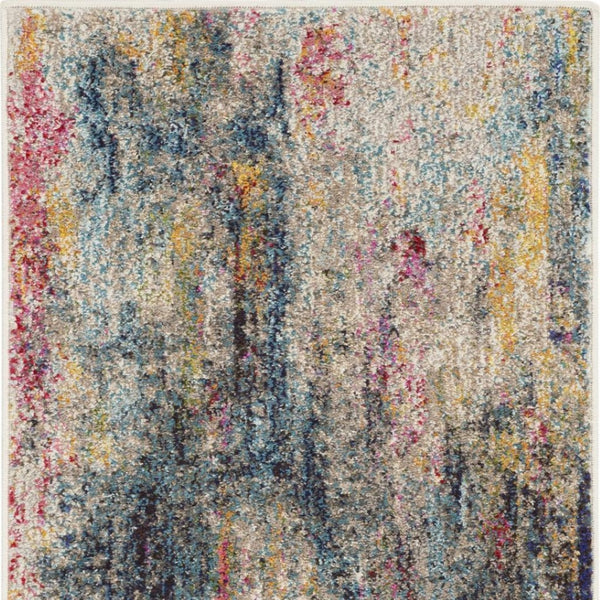 HomeRoots 8' Distressed Floral Area Rug in Ivory, Gray, and Red - Non-Skid, Stain-Resistant, Durable Design 9' X 12' 551490