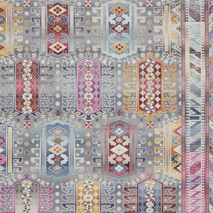 Homeroots 9' X 12' Ivory Gray & Red Floral Distressed Non-skid Area Rug - Stain Resistant & Durable Design  Polypropylene 551490