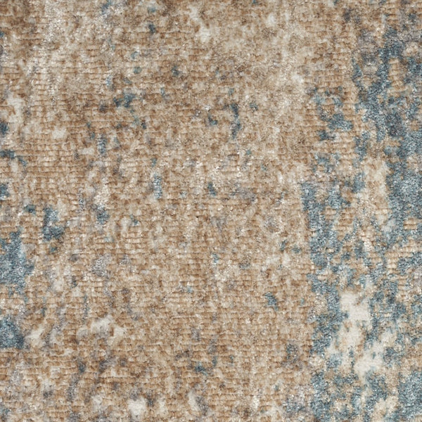 HomeRoots 5' Luxurious Ivory, Black, and Taupe Abstract Distressed Non-Skid Area Rug for Modern Homes 9' X 12' 551493