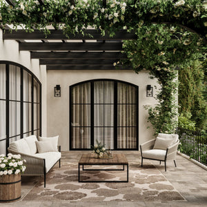 HomeRoots 9' X 12' Elegant Natural and Ivory Floral Indoor-Outdoor Area Rug for Timeless Home Style & Durability 551494