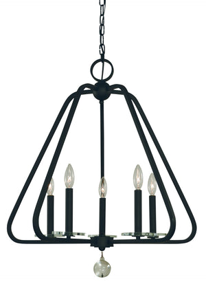 Framburg 5-light Triangulum Dining Chandelier - Modern Elegance For Your Home With Striking Design & Style Matte Black Metal 5515 Mblack
