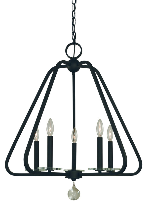 Framburg 5-light Triangulum Dining Chandelier - Modern Elegance For Your Home With Striking Design & Style Matte Black Metal 5515 Mblack