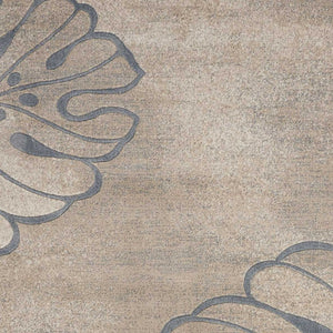 Homeroots 9' X 13' Beige And Gray Botanical Leaves Non Skid Area Rug  Polyester 551500