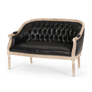 English Elm Chair Chesterfield Loveseat with Tufted Diamond Upholstery Nailhead Trim Birch Frame 60925.00PUMDNT