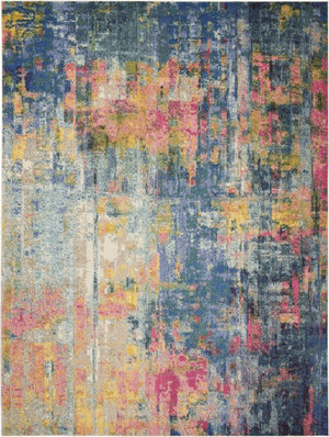 Homeroots 10' X 14' Blue And Yellow Abstract Power Loom Area Rug  Polypropylene 551503