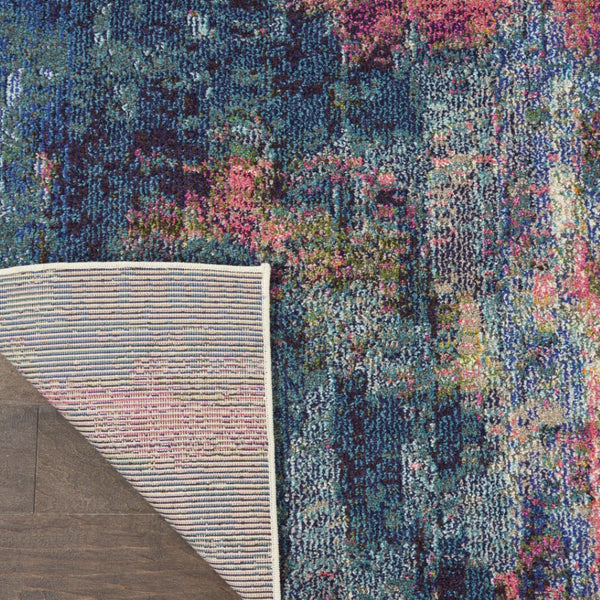 HomeRoots 10' Blue and Yellow Abstract Power Loom Area Rug - Durable, Stylish, Perfect for High-Traffic Spaces! 551503