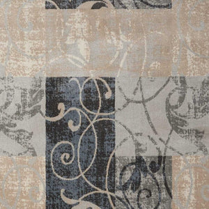 HomeRoots 5' Elegant Tan, Black, and Ivory Floral Vines Non-Skid Area Rug for Stylish Home Décor and Comfort 9' X 13' 551506