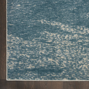 HomeRoots 5' Teal and Ivory Abstract Area Rug – Stain-Resistant, Non-Skid, Durable Design for Modern Spaces 9' X 13' 551509