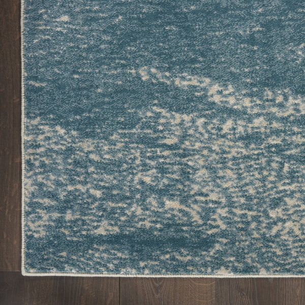HomeRoots 5' Teal and Ivory Abstract Area Rug – Stain-Resistant, Non-Skid, Durable Design for Modern Spaces 9' X 13' 551509