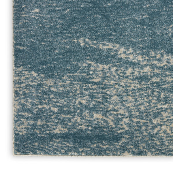 HomeRoots 5' Teal and Ivory Abstract Area Rug – Stain-Resistant, Non-Skid, Durable Design for Modern Spaces 9' X 13' 551509
