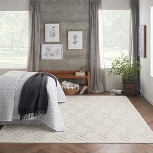 HomeRoots 10' X 14' Ivory Geometric Area Rug – Indoor/Outdoor Stylish Comfort for Modern Living Spaces 551513