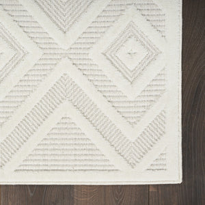 HomeRoots 10' X 14' Ivory Geometric Area Rug – Indoor/Outdoor Stylish Comfort for Modern Living Spaces 551513