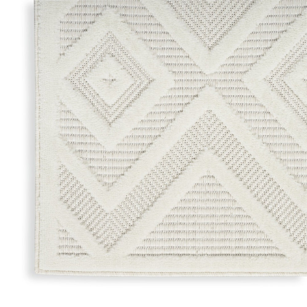 HomeRoots 10' X 14' Ivory Geometric Area Rug – Indoor/Outdoor Stylish Comfort for Modern Living Spaces 551513