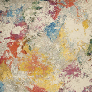 Homeroots 10' X 14' Ivory Abstract Power Loom Area Rug  Polypropylene 551524