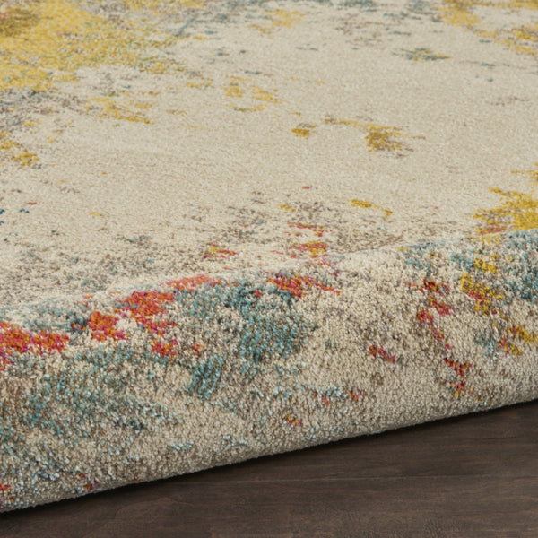 HomeRoots 10' Ivory Abstract Power Loom Area Rug - Contemporary Style for Large Spaces, Easy Care & Durable Comfort 10' X 14' 551524