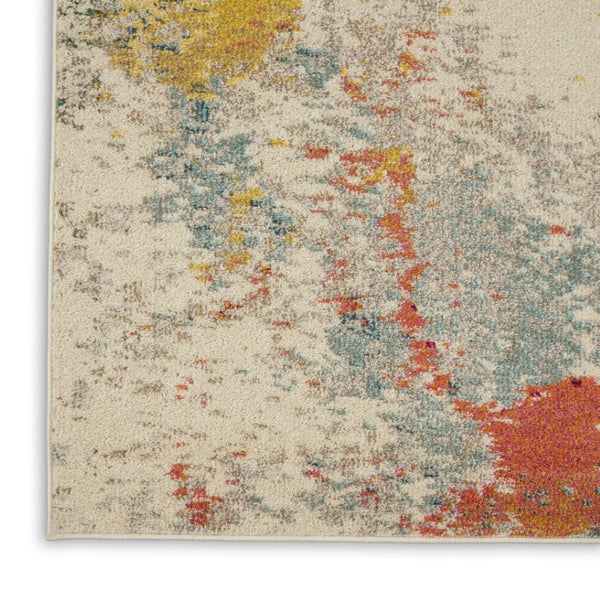 HomeRoots 10' Ivory Abstract Power Loom Area Rug - Contemporary Style for Large Spaces, Easy Care & Durable Comfort 10' X 14' 551524