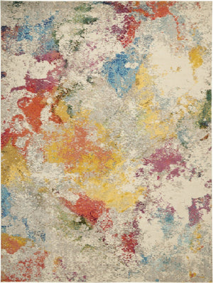 HomeRoots 10' Ivory Abstract Power Loom Area Rug - Contemporary Style for Large Spaces, Easy Care & Durable Comfort 10' X 14' 551524