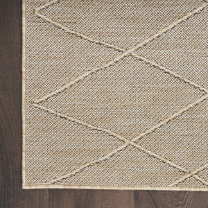 HomeRoots 8' X 10' Geometric Indoor Outdoor Area Rug - Modern Natural Light Brown, Durable & Low-Maintenance Design 551533