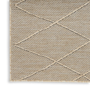 HomeRoots 8' X 10' Geometric Indoor Outdoor Area Rug - Modern Natural Light Brown, Durable & Low-Maintenance Design 551533