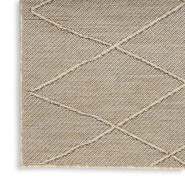 HomeRoots 8' X 10' Geometric Indoor Outdoor Area Rug - Modern Natural Light Brown, Durable & Low-Maintenance Design 551533