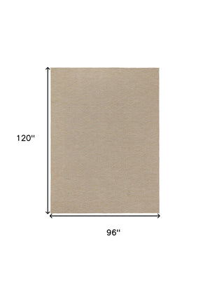 HomeRoots 8' X 10' Geometric Indoor Outdoor Area Rug - Modern Natural Light Brown, Durable & Low-Maintenance Design 551533