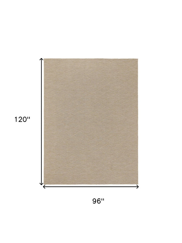 HomeRoots 8' X 10' Geometric Indoor Outdoor Area Rug - Modern Natural Light Brown, Durable & Low-Maintenance Design 551533