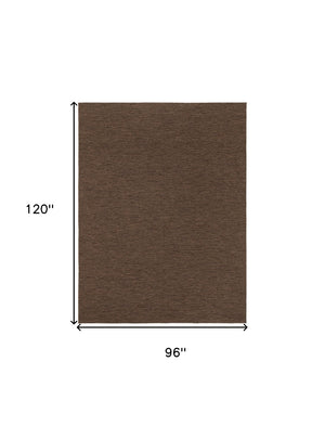 HomeRoots 8' Geometric Dark Brown Area Rug - Stylish, Durable & Weather-Resistant for Indoor/Outdoor Use! 551535