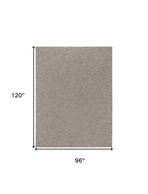 HomeRoots 8' Geometric Gray and Light Gray Area Rug - Versatile Indoor/Outdoor Durable Design for Modern Spaces 551536