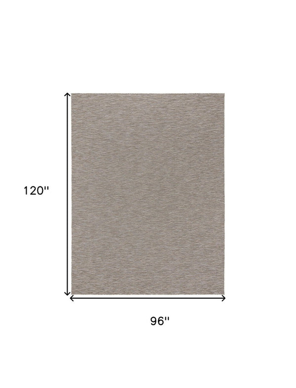 HomeRoots 8' Geometric Gray and Light Gray Area Rug - Versatile Indoor/Outdoor Durable Design for Modern Spaces 551536