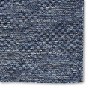 HomeRoots 8' X 10' Navy Blue & Ivory Geometric Rug - Stylish, Durable & Versatile for Indoor/Outdoor Spaces! 551537
