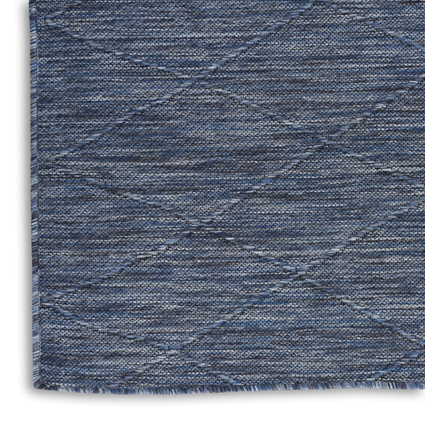 HomeRoots 8' X 10' Navy Blue & Ivory Geometric Rug - Stylish, Durable & Versatile for Indoor/Outdoor Spaces! 551537
