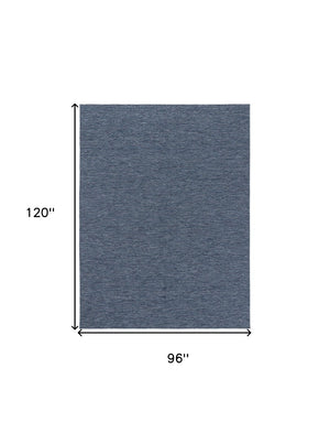 HomeRoots 8' X 10' Navy Blue & Ivory Geometric Rug - Stylish, Durable & Versatile for Indoor/Outdoor Spaces! 551537