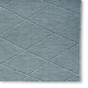 HomeRoots 9' Aqua and Ivory Geometric Indoor Outdoor Area Rug - Modern, Durable, Easy-Care for Any Space! 551538