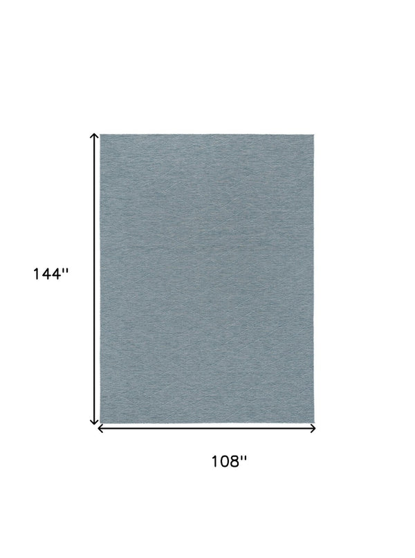 HomeRoots 9' Aqua and Ivory Geometric Indoor Outdoor Area Rug - Modern, Durable, Easy-Care for Any Space! 551538